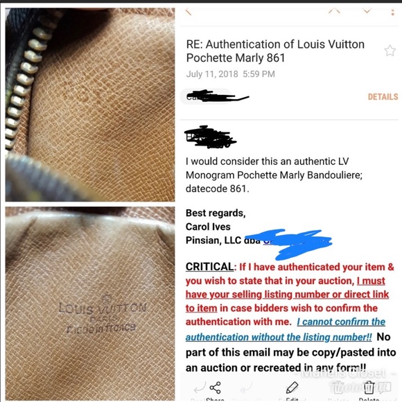 Authentic Luis Vuttion Poshette Marly 861 - Picture 7 of 8